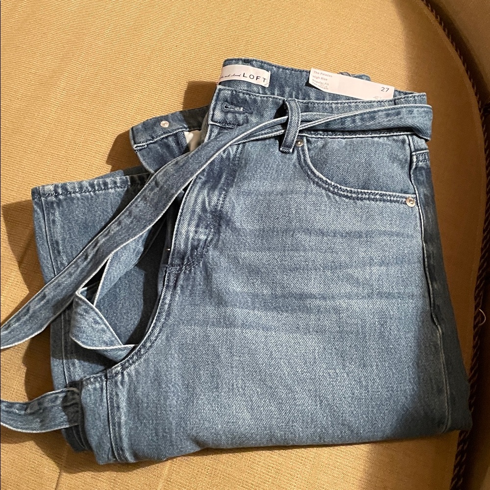 NWT Loft Women's The Palazzo High Rise Wide leg Jeans - Picture 7 of 8